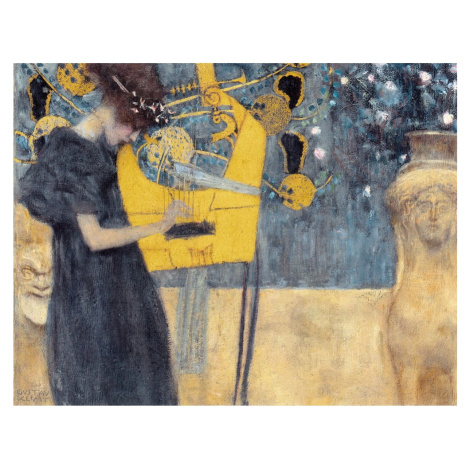 Reprodukcia obrazu Gustav Klimt - Music, 70 × 55 cm Fedkolor