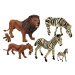 mamido  Sada figúrok africkej divočiny, rodinné levy, zebry