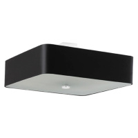 Čierne stropné svietidlo so skleneno-textilným tienidlom 55x55 cm Kortez – Nice Lamps