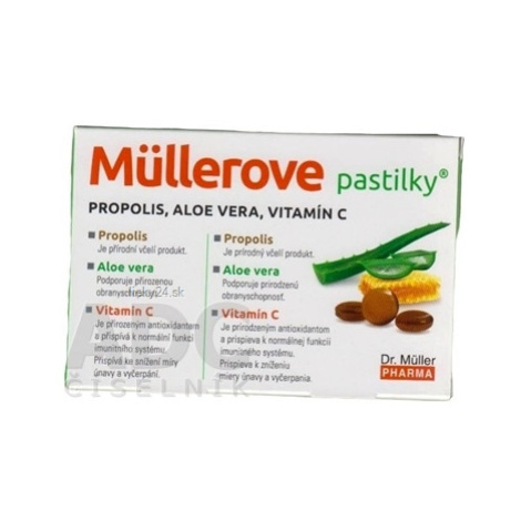 MÜLLEROVE pastilky PROPOLIS, ALOE VERA, VITAMÍN C