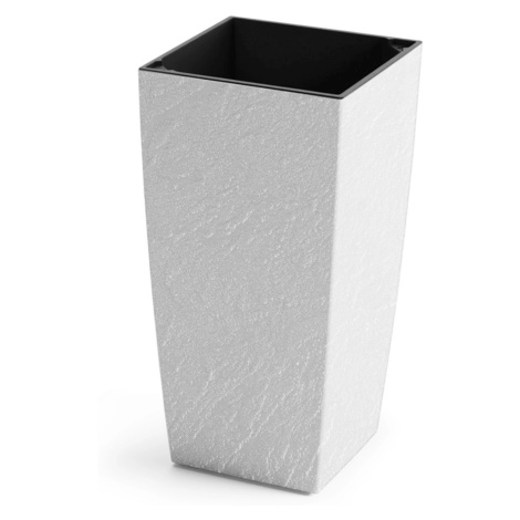 Plastkon Kvetináč Eliot Stone biely 23,9 x 23,9 x 45,9 cm