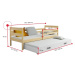 Expedo Detská posteľ RAFAL P2 + matrac + rošt ZADARMO, 80x190 cm, borovica, biela