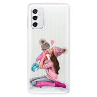 Odolné silikónové puzdro iSaprio - Kissing Mom - Brunette and Girl - Samsung Galaxy M52 5G