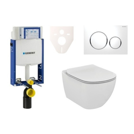 Cenovo zvýhodnený závesný WC set Geberit na zamurovanie + WC Ideal Standard Tesi 110.302.00.5NE4