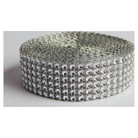 Diamantový pás plastový stříbrný (3 cm x 4,57 m) - dortis