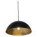 Priemyselná závesná lampa čierna so zlatými 2-svetlami - Magnax
