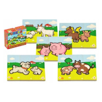 Puzzle Moje prvé zvieratká drevené 18 dielov pre najmenších v krabičke 13x11,5x4,5cm od 12 mesia