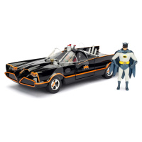 Autíčko Batman 1966 Classic Batmobile Jada kovové s otvárateľnými dverami a figúrkou Batmana dĺž
