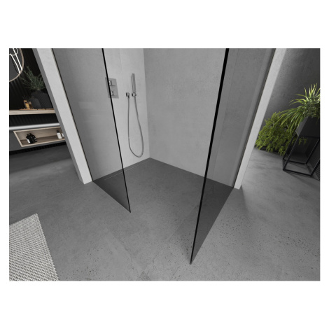 Mexen Kioto, 2-stenová sprchová zástena Walk-In 170 x 110 cm, 8mm číre sklo, brúsená oceľ profil