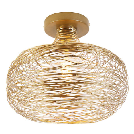 Dizajnové stropné svietidlo zlaté - Sarella QAZQA