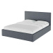 Sivá čalúnená dvojlôžková posteľ s úložným priestorom s roštom 160x200 cm Bufo Bed – MESONICA