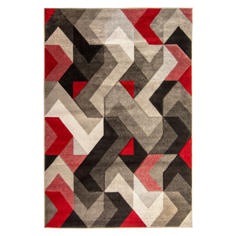 Kusový koberec Hand Carved Aurora Grey/Red - 120x170 cm Flair Rugs koberce