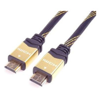 PremiumCord HDMI 2.0 High Speed + Ethernet kábel HQ, pozlátené konektory, 0,5m