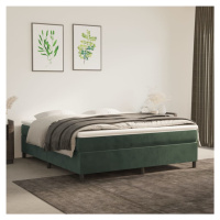 vidaXL Posteľný rám na boxspring tmavozelený 180x200 cm zamat