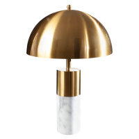 Estila Art-deco luxusná stolná lampa Jaspeado s mramorovou podstavou a zlatým tienidlom 52cm