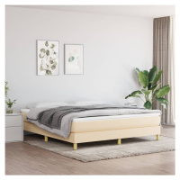 vidaXL Posteľný rám boxspring s matracom krémový 160x200 cm látka