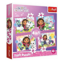 Puzzle 4v1 Gabbyina dobrodružstvo/Gabby´s Dollhouse 28,5x20,5cm v krabici 28x28x6cm