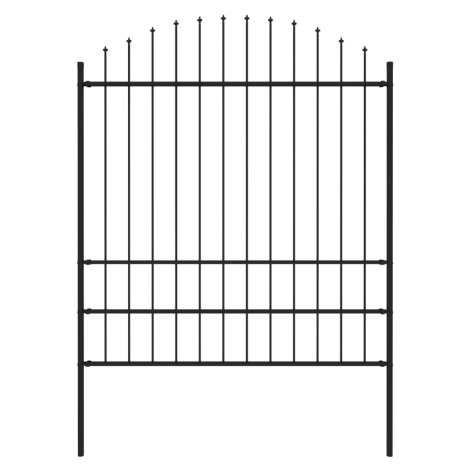 vidaXL Záhradný plot s hrotmi, oceľ (1,75-2)x1,7 m, čierny