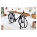 Estila Industriálny dizajnový barový pult Bicycle s masívnou doskou a čiernou podstavou s kolesa