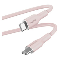 PURO Soft Lightning/USB-C kábel, 1,5 m, ružový