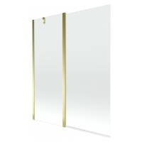 MEXEN - Flip vaňová zástena 1-krídlo 140x150 cm, transparent, zlato 894-140-101-50-00