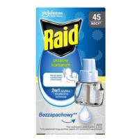 Raid Family elektrický odparovač tekutý proti komárom náhradná náplň 45 nocí 27 ml