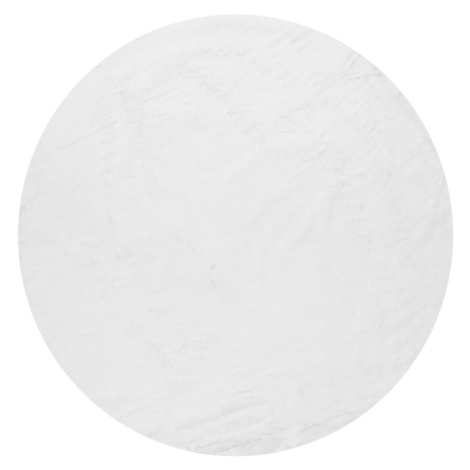 Biely prateľný okrúhly koberec ø 100 cm Pelush White – Mila Home