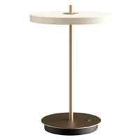 Biela LED stolová lampa so stmievačom s kovovým tienidlom (výška  31 cm) Asteria Move – UMAGE