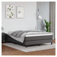 vidaXL Rám na boxspring posteľ, sivý 140x190 cm, umelá koža