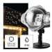 LED dekoratívny projektor – padajúce vločky, vonkajší aj vnútorný, biela (EMOS)