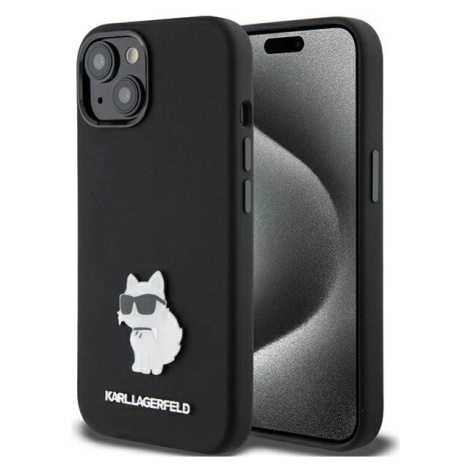Kryt Karl Lagerfeld KLHCP15MSMHCNPK iPhone 15 Plus 6.7" black Silicone Choupette Metal Pin (KLHC