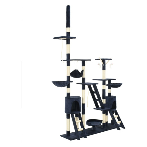 vidaXL Škrabadlo pre mačky so sisalovými stĺpikmi 230-250 cm modré