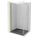 MEXEN/S - Pretória sprchovací kút 90x80, transparent, zlatá + sprchová vanička vrátane sifónu 85
