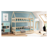 Detská poschodová domčeková posteľ - 180x80 cm