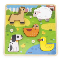 Drevené puzzle Viga 44662 farma