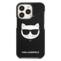 Silikónové puzdro Karl Lagerfeld na Apple iPhone 13 Pro Max KLHCP13XTPECK Choupette Head čierne