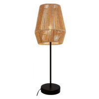 Stolová lampa v čierno-prírodnej farbe s tienidlom z trstinového výpletu (výška 55 cm) Eranko – 