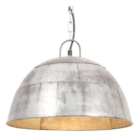vidaXL Industriálna vintage závesná lampa 25 W, strieborná 41 cm E27