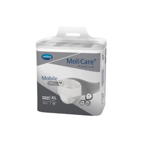 MOLICARE Premium mobile 10 kvapiek XL nohavičky inkontinenčné plienkové sivé  130-170 cm 2757 ml