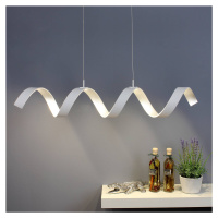 Závesné LED svietidlo Helix, biela-striebro, 80cm