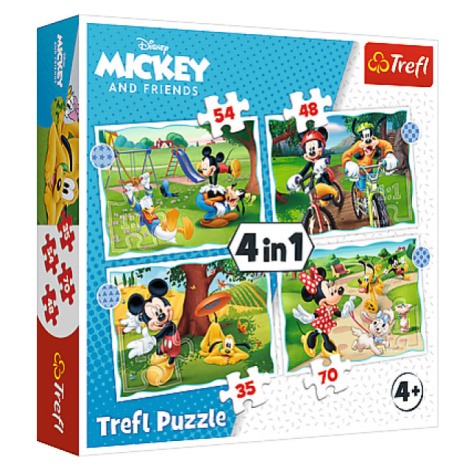 Trefl Puzzle 4v1 - Mickeyho pekný deň  / Disney Standard Characters