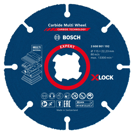 Bosch Rezný kotúč Expert Carbide Multi Wheel X-Lock, pr. 115 mm