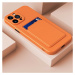 Samsung Galaxy S21 Plus 5G SM-G996, silikónové puzdro s držiakom kariet, Wooze Card Slot, oranžo