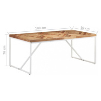 Jedálenský stôl hnedá / biela Dekorhome 180x90x76 cm,Jedálenský stôl hnedá / biela Dekorhome 180