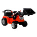 mamido  Detský elektrický traktor Power s radlicou červený