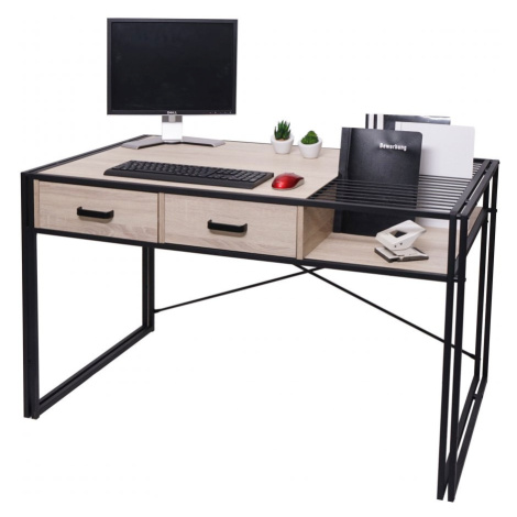 Písací stôl s úložným priestorom HWC-H91 Dub,Písací stôl s úložným priestorom HWC-H91 Dub