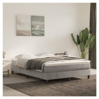 vidaXL Posteľný rám na boxspring bledosivý 140x190 cm zamat