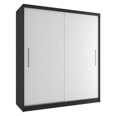 B BELINI GROUP BELINI Verona, posuvné skrine, 158 cm, čierno-biela, matný povrch - šatník s veši