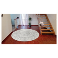 Kusový koberec Twin-Wendeteppiche 103143 creme grau kruh – na ven i na doma - 200x200 (průměr) k