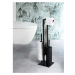 Matne čierny oceľový stojan na toaletný papier so štetkou Rivalta – Wenko